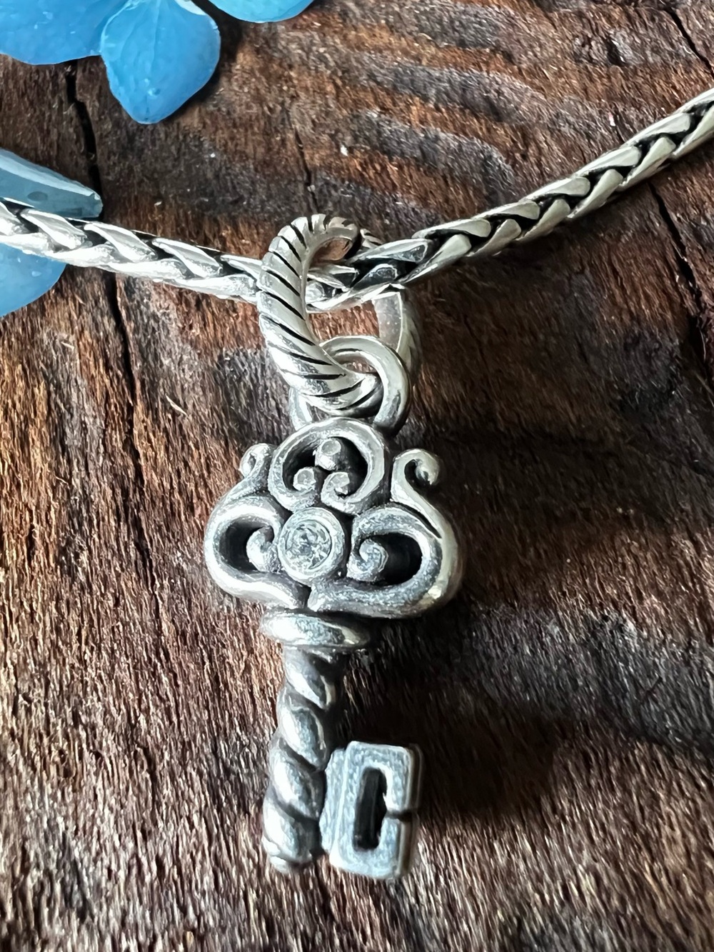 BRIGHTON Filigree Key Pendant Dangle Pave Crystals Sparkling Large Charm - Picture 5 of 5